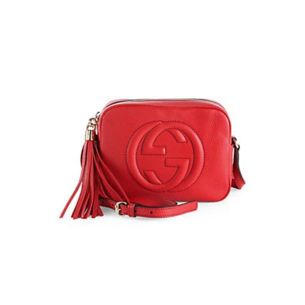Gucci Authentic Soho small leather disco bag Red